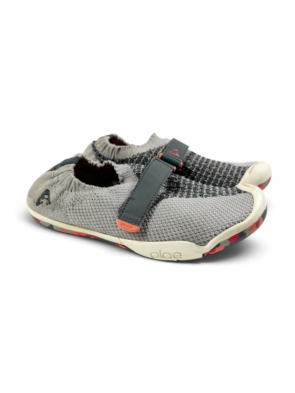 Plae Elise Knit Mary Jane Sneakers Gray Orange Kids Size 2